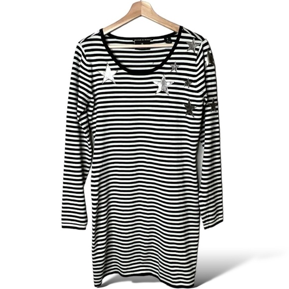 MAISON SCOTCH 100% Cotton Stretch Knit Long Sleeve T-Shirt Dress US Sz 2 - Picture 1 of 10